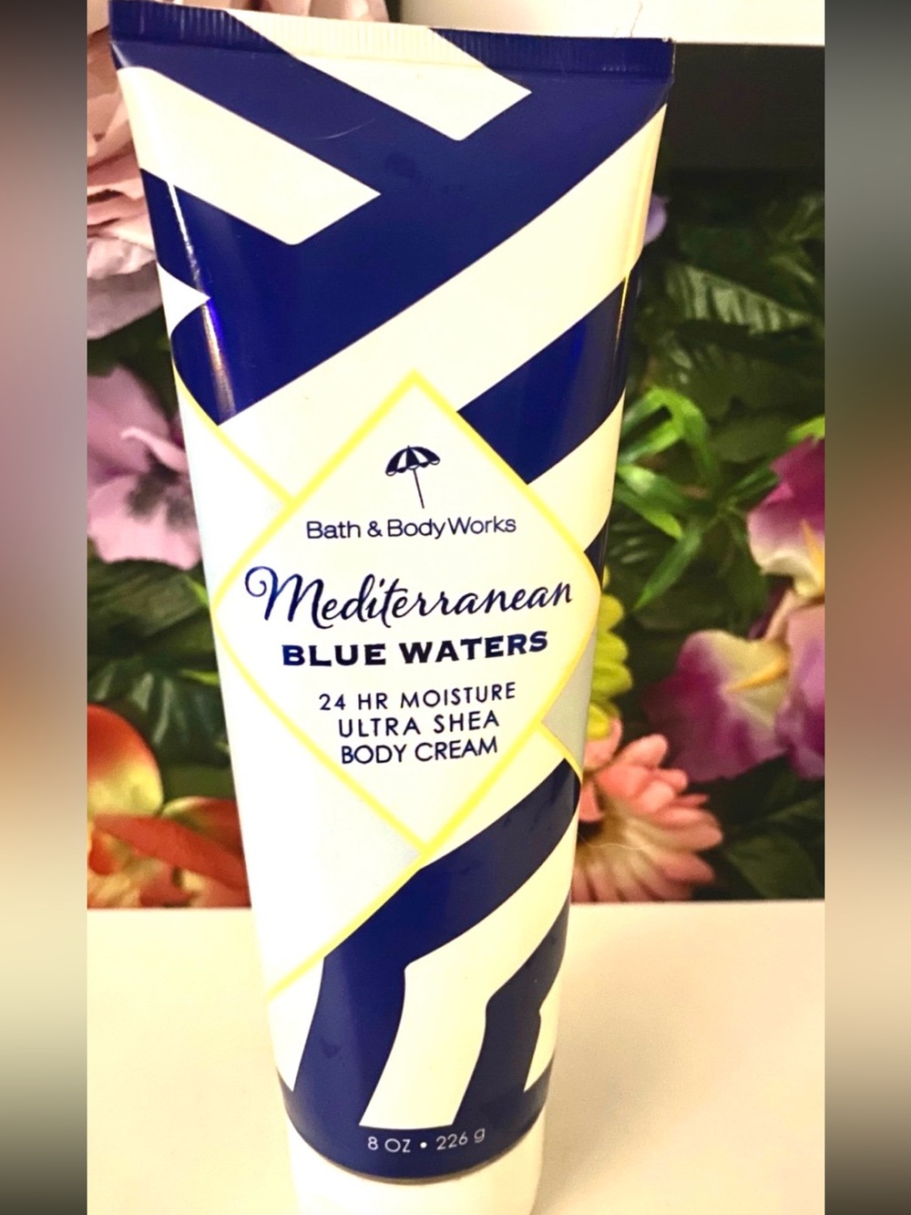 New vintage 2019 BBW Mediterranean Blue Waters Body Cream 8oz Discontinued